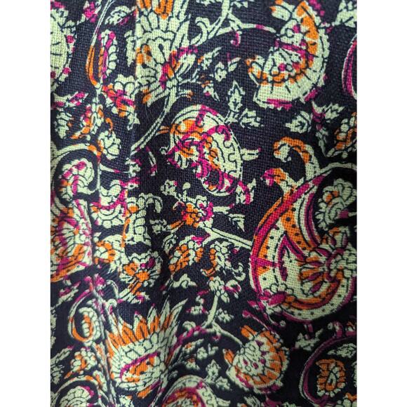 Antik Batik Cherie Pants Medium Black Cotton Paisley Print Boho Indie Festival - Picture 5 of 9